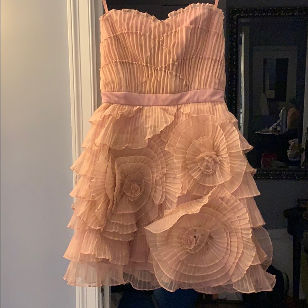 BCBG Size 0 Ruffle Dress in light Pink